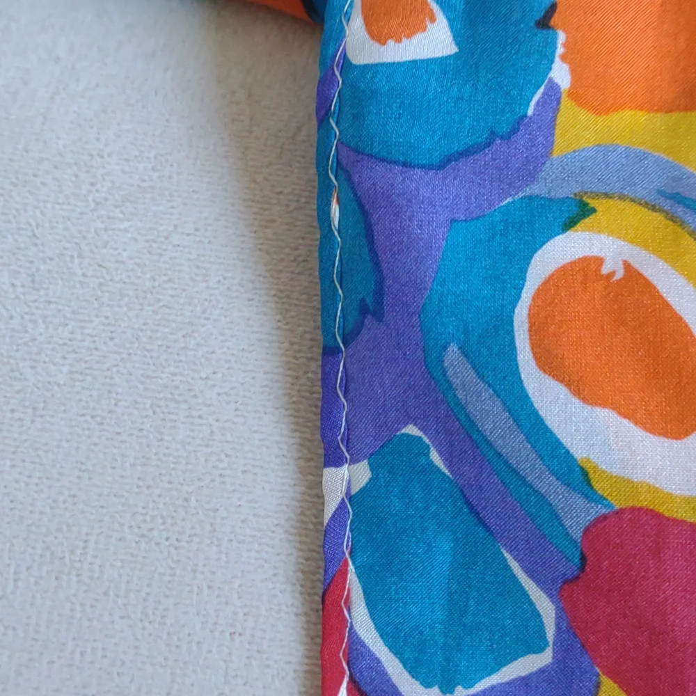 Silk Scarf Abstract Multicolor Long Express Colorful